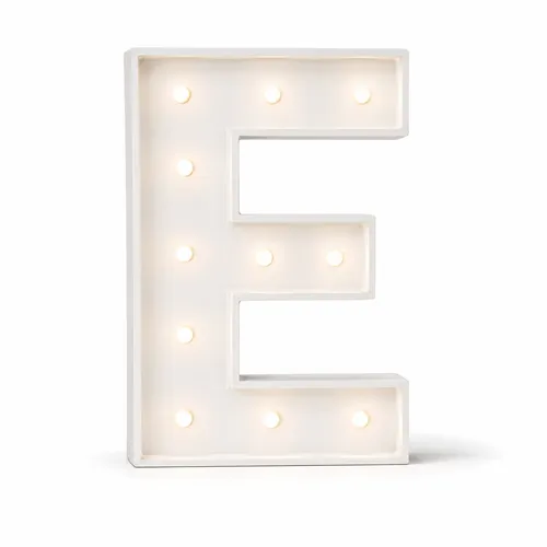Marquee Letter E – White