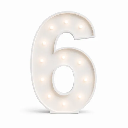 Marquee Number 6 – White
