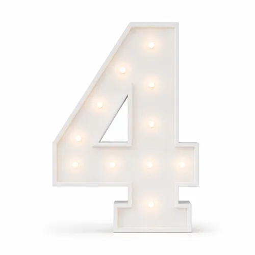 Marquee Number 4 – White