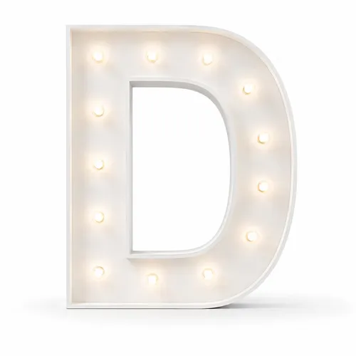 Marquee Letter D – White