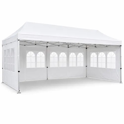 10'x20' Waterproof Pop Up Canopy Tent with Sides - White