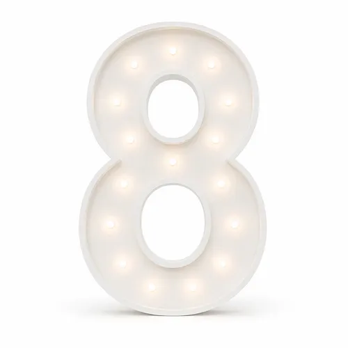 Marquee Number 8 – White