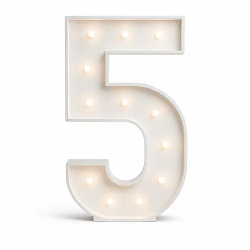 Marquee Number 5 – White