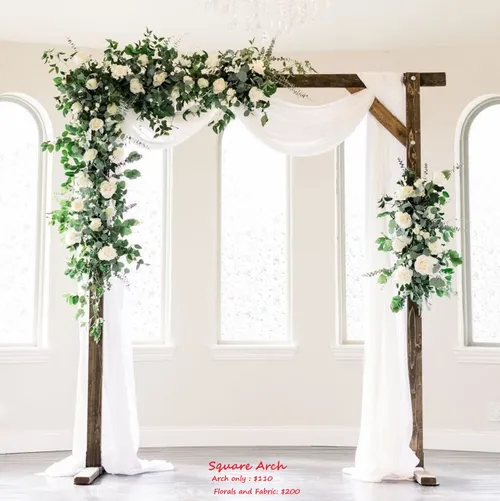 Square Arch with White Florals/Drape