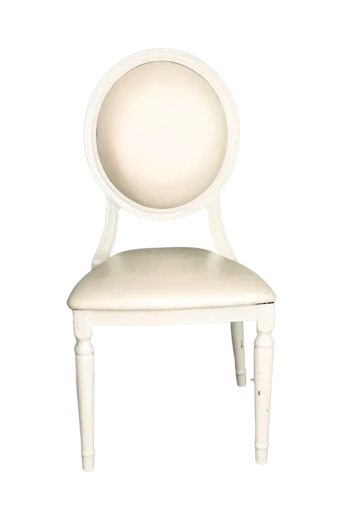 King Louis Padded Chair White