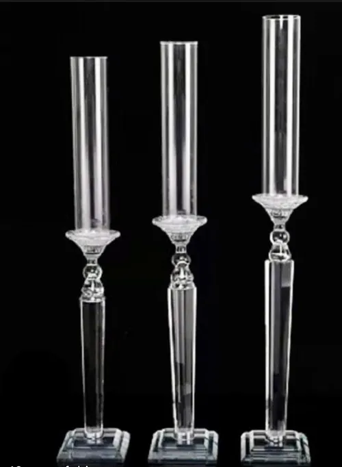 Crystal 3 Piece Candlestick Set