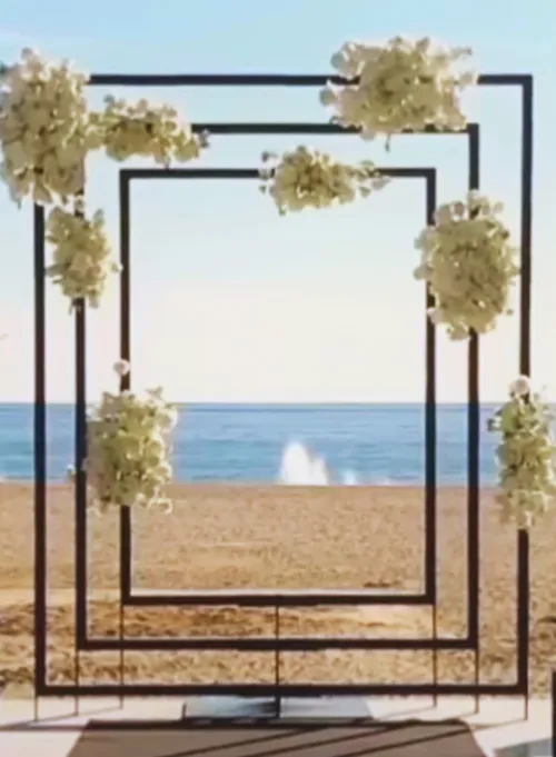 3 Dimension Black Frames Ceremony Backdrop