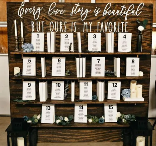 Seating Chart Bookshelf Backdrop