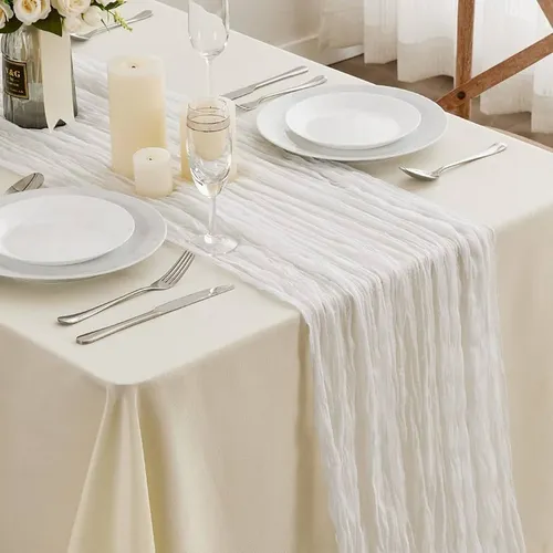 White Cheesecloth Table runner
