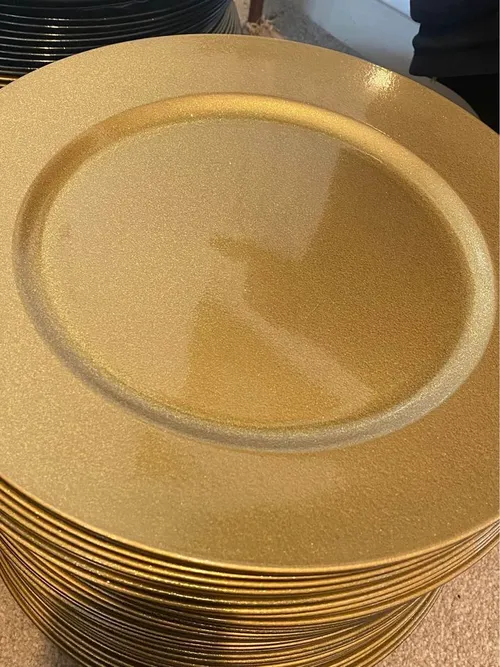 Gold colour charger plates