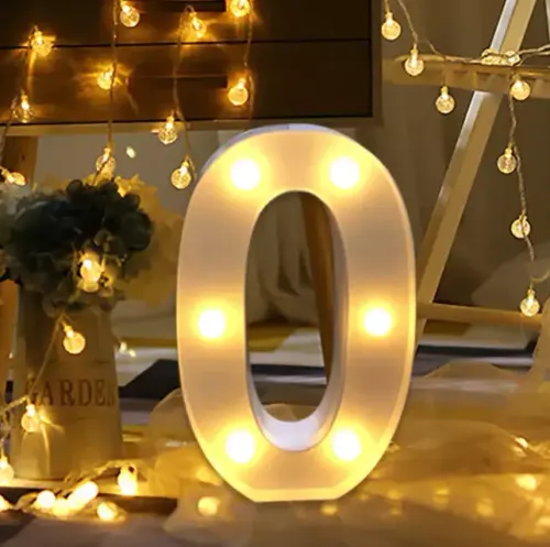 Illuminated number 0