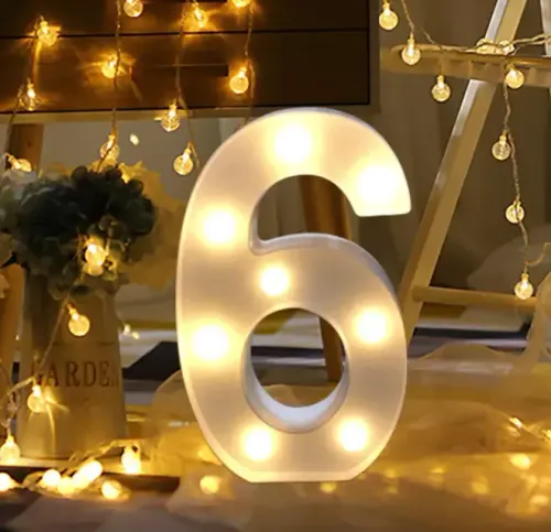 Illuminated number 6