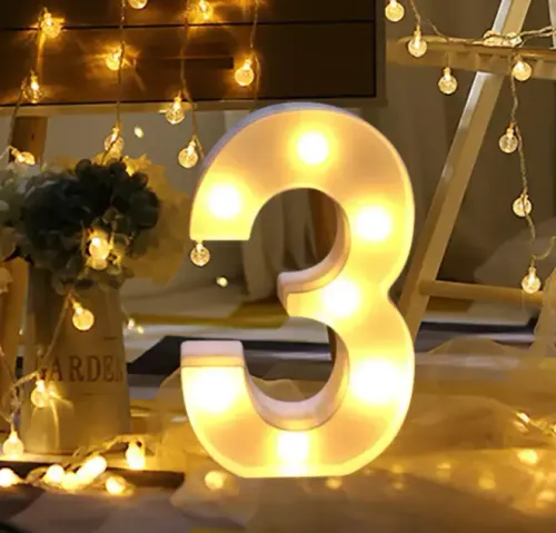 Illuminated number 3
