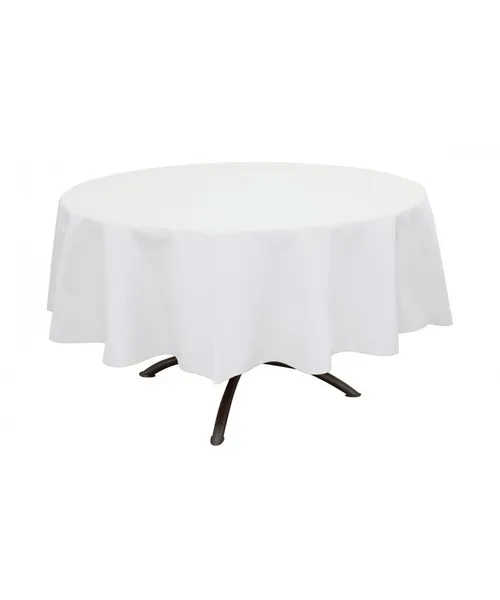 Nappe ronde unie blanche 240 cm