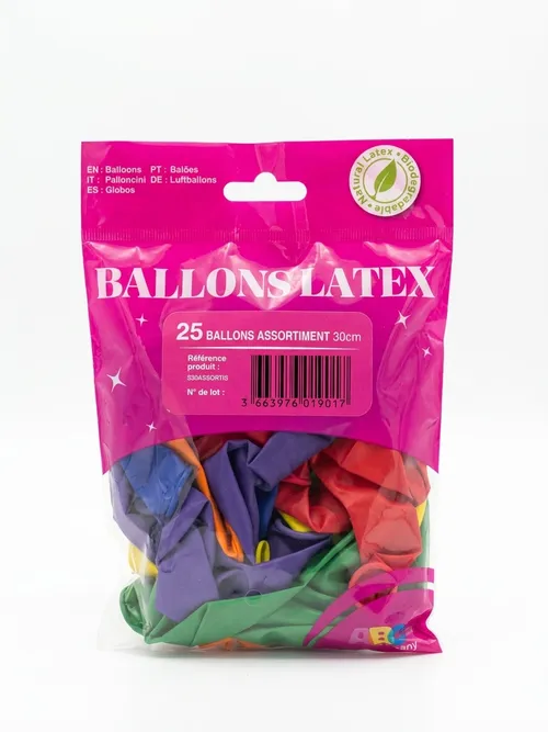 Ballons Latex  Assortiment 30cm x25