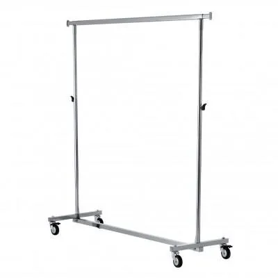 Portant vestiaire droit hauteur réglable L 150 cm + 50 cintres + 50 tickets