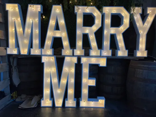Marry Me Marquee letter combo