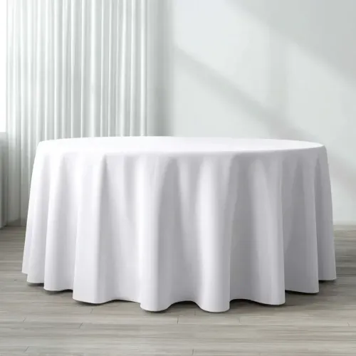 White 120'' Table Cloth