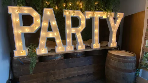 PARTY marquee letter combo