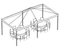 10 x 20 Popup Tent No Walls 2 5 ft Rd Tables and 16 Chairs 