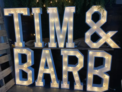 TIM & BARB marquee letter combo