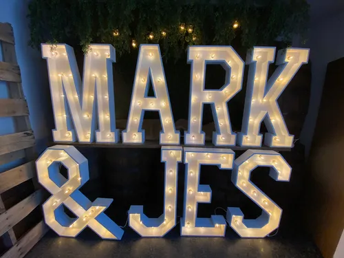 MARK & JES marquee letter combo