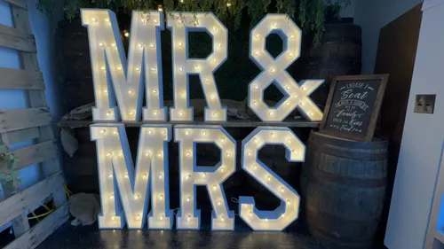 Mr & Mrs Marquee letter combo