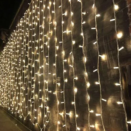 Warm White Curtain Fairy Lights (5m Drop)