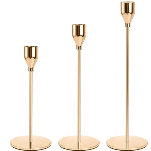 Tapered Gold Candle Holders