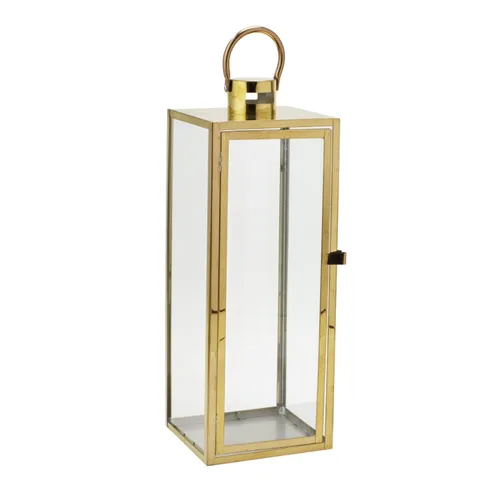 Gold Frame Lanterns with Glass Large (New)