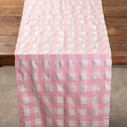 Pink & White Table Runner