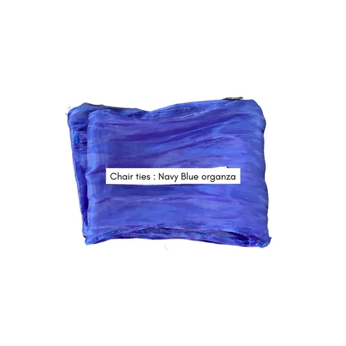 Navy Blue Chair Tie (Organza)