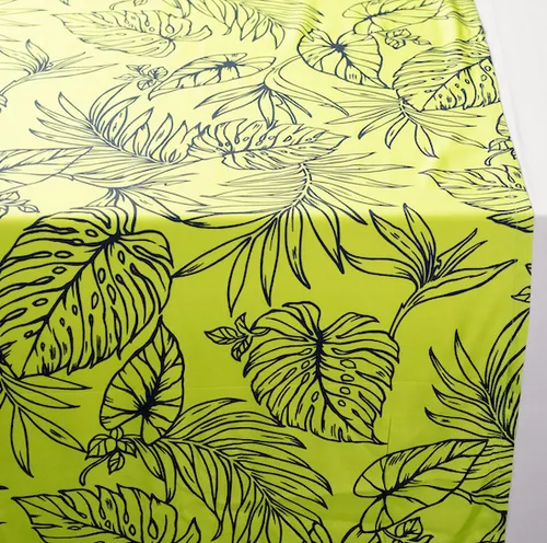 Bula Lime Leaf Print Overlay (Lime green & black)