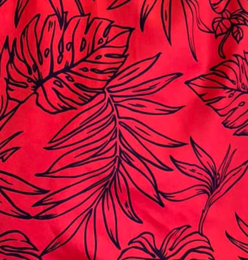 Bula Red Leaf Print Overlay (Red & Black)