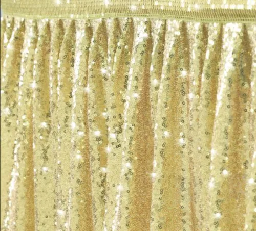 Gold Sequin Table Skirting (medium)