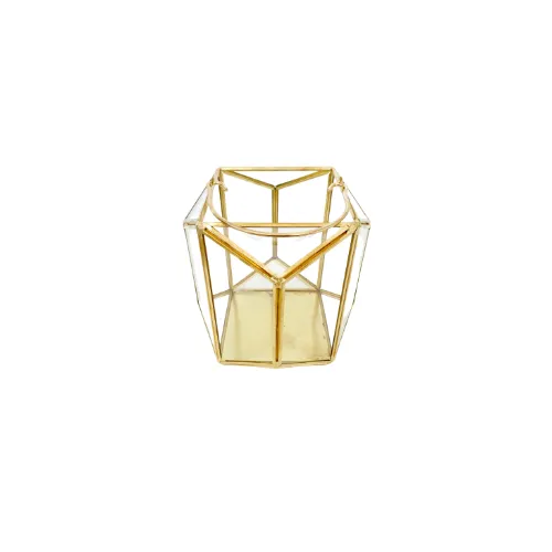 Geometric Gold Lantern (Medium)