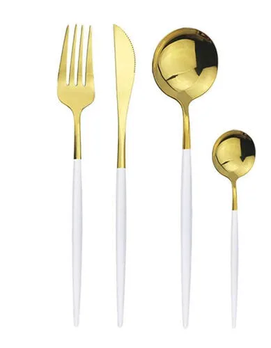 Modern Gold & White Cutleries
