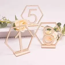 Hexagon wood table numbers( # 1_20 )