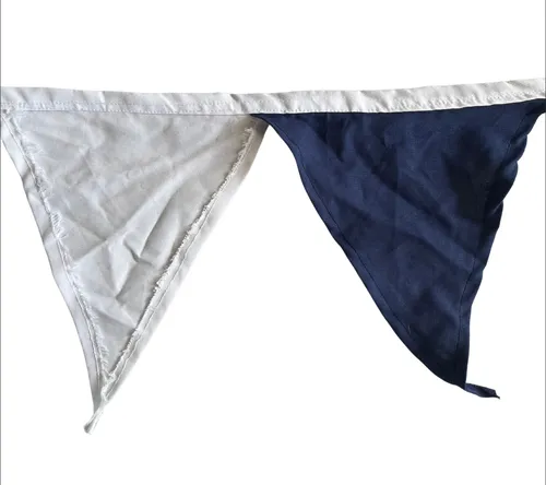  White & Navy Blue Bunting (10m)