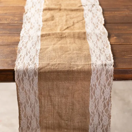 Burlap Table Runner (Lace)