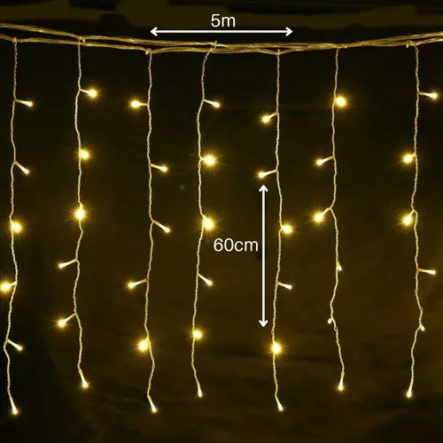 Warm White Curtain Fairy Lights (60cm Drop) 