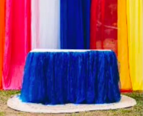 Blue Table Skirting (medium)