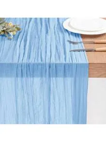 Baby Blue Cheesecloth Table Runner