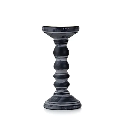 Black Wooden Candle Holder Medium (New)