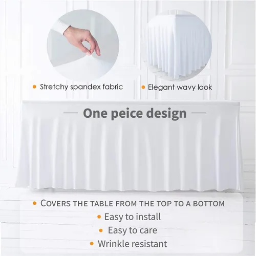 White Lycra Table Cover (Rectangle) 