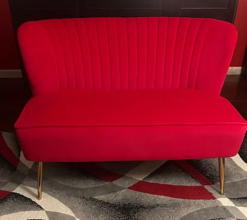 Red Velvet Couch