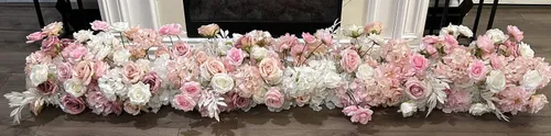 Pink and White Floral Runner (4.5Ft Long)