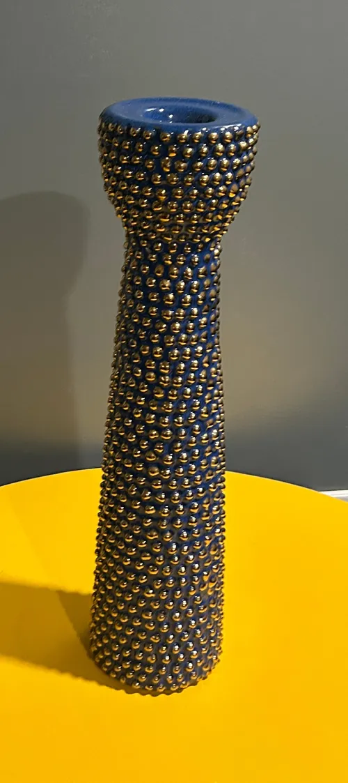 Royal Blue and Gold Candle Holder