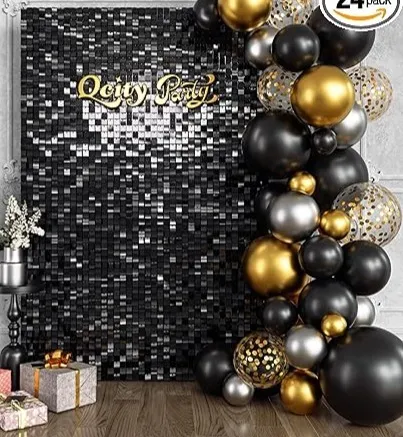 Black Shimmer Wall PANELS ONLY (No Stand or Zip Ties are included)