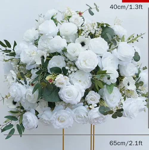 1/2 White Rose Ball Centerpiece